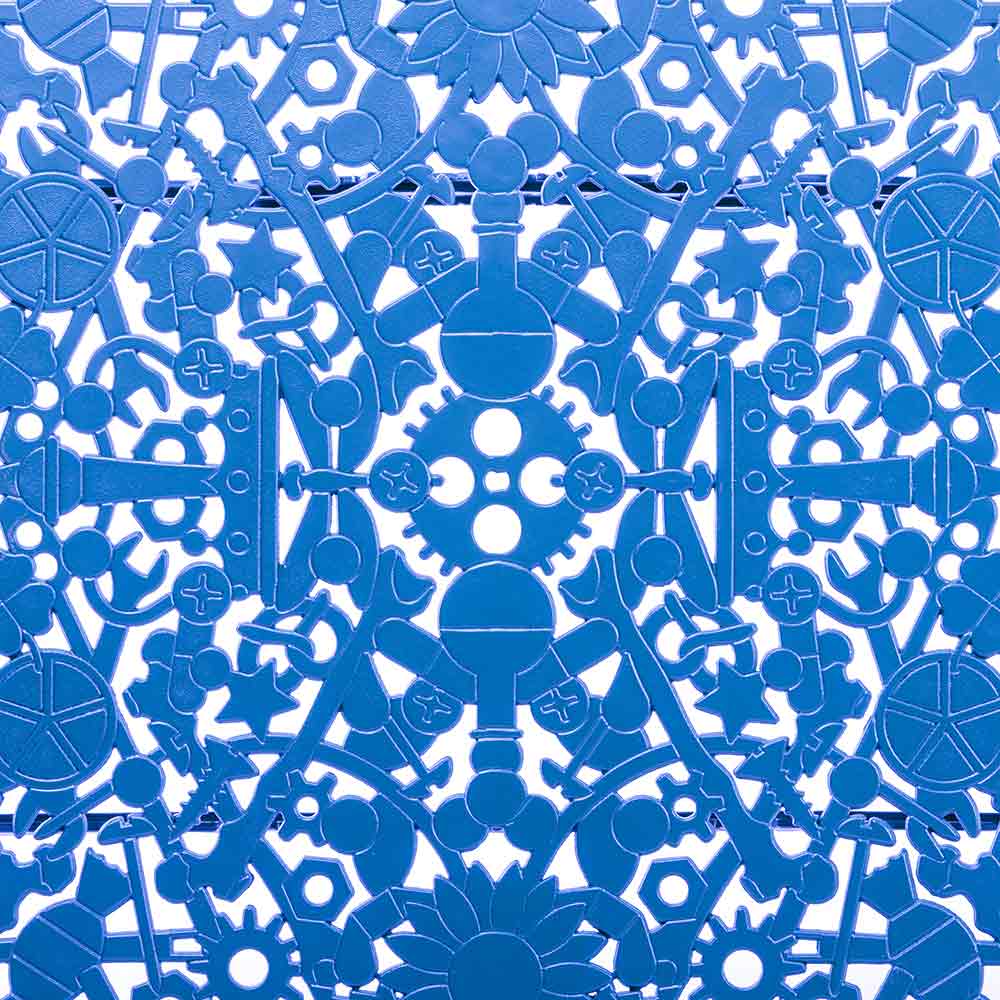 Industry Aluminum Oval Table - Blue