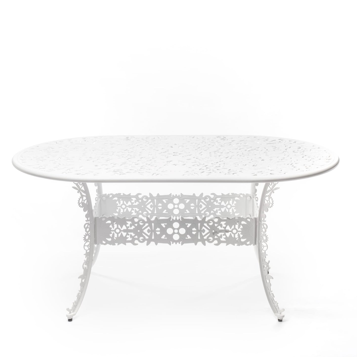 Industry Aluminum Oval Table - White