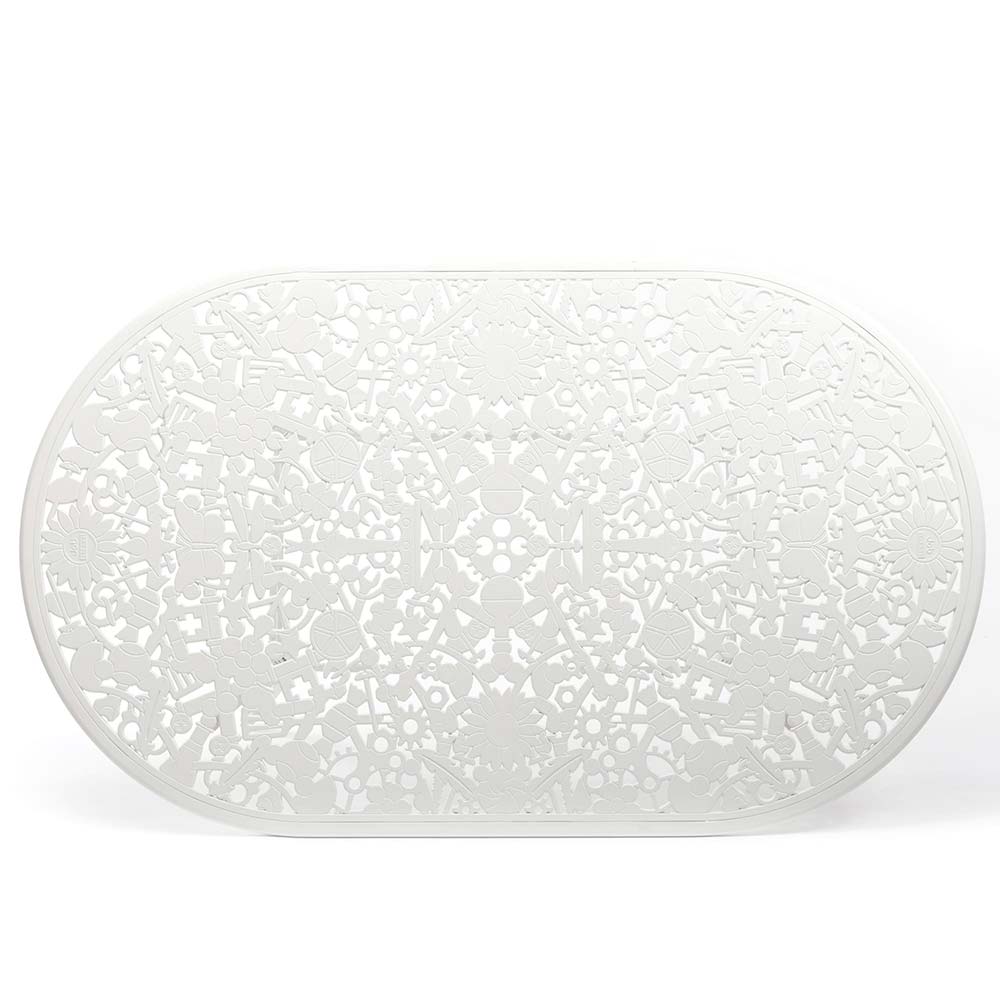 Industry Aluminum Oval Table - White