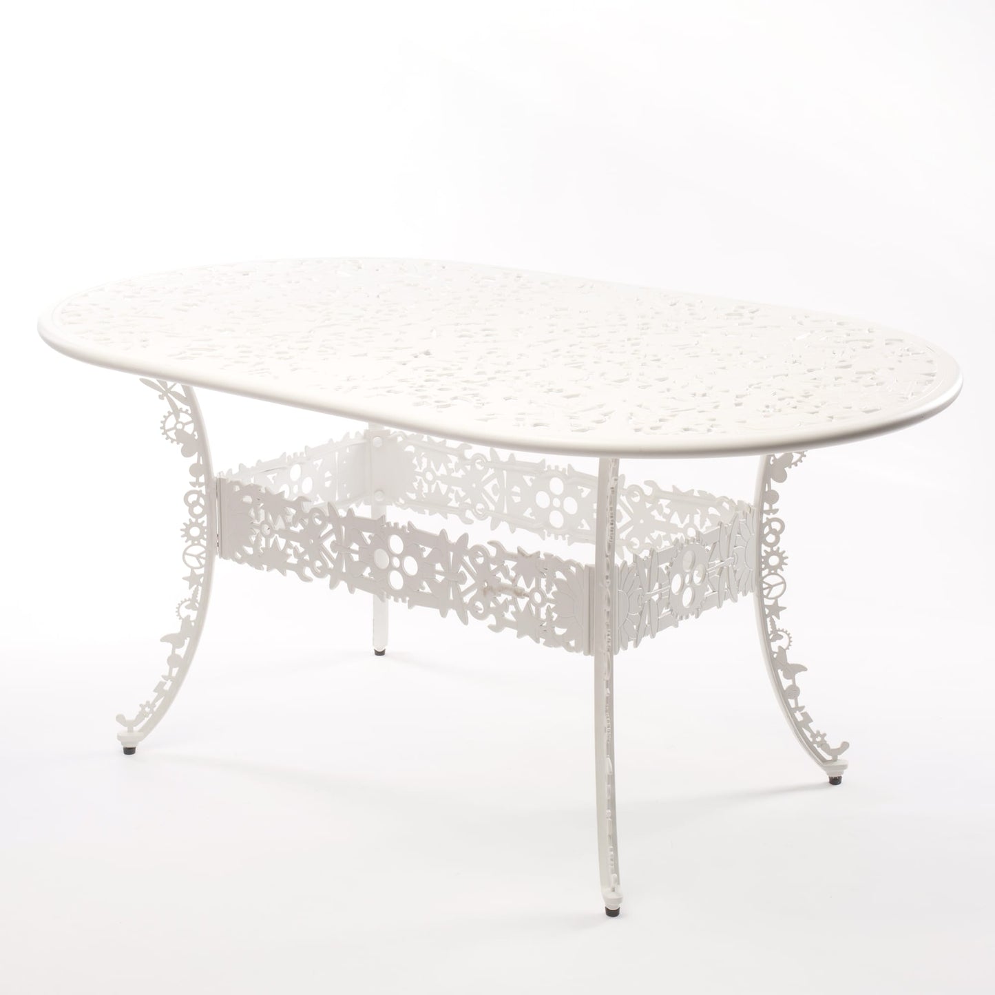 Industry Aluminum Oval Table - White