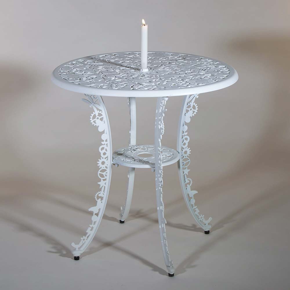 Industry Aluminum Round Table - White