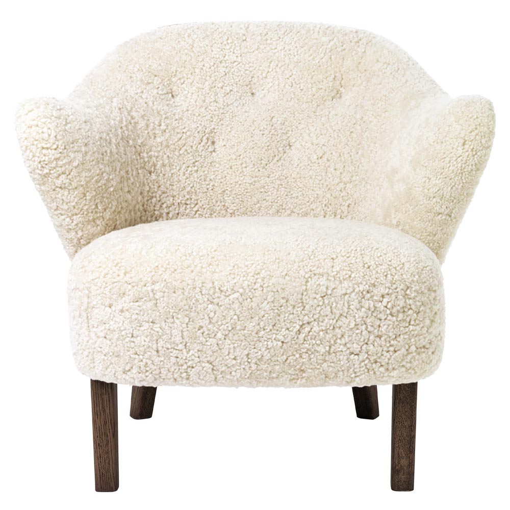 Ingeborg Lounge Chair - Off White Sheepskin, Smoked Oak