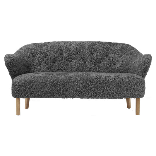 Ingeborg Sofa - Anthracite Sheepskin, Natural Oak