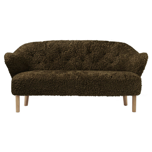 Ingeborg Sofa - Espresso Sheepskin, Natural Oak