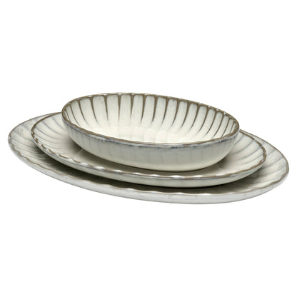 Inku White Oval Plate Set of 2 - Large