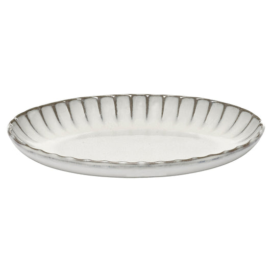 Inku White Oval Serving Bowl Set of 2 - Medium