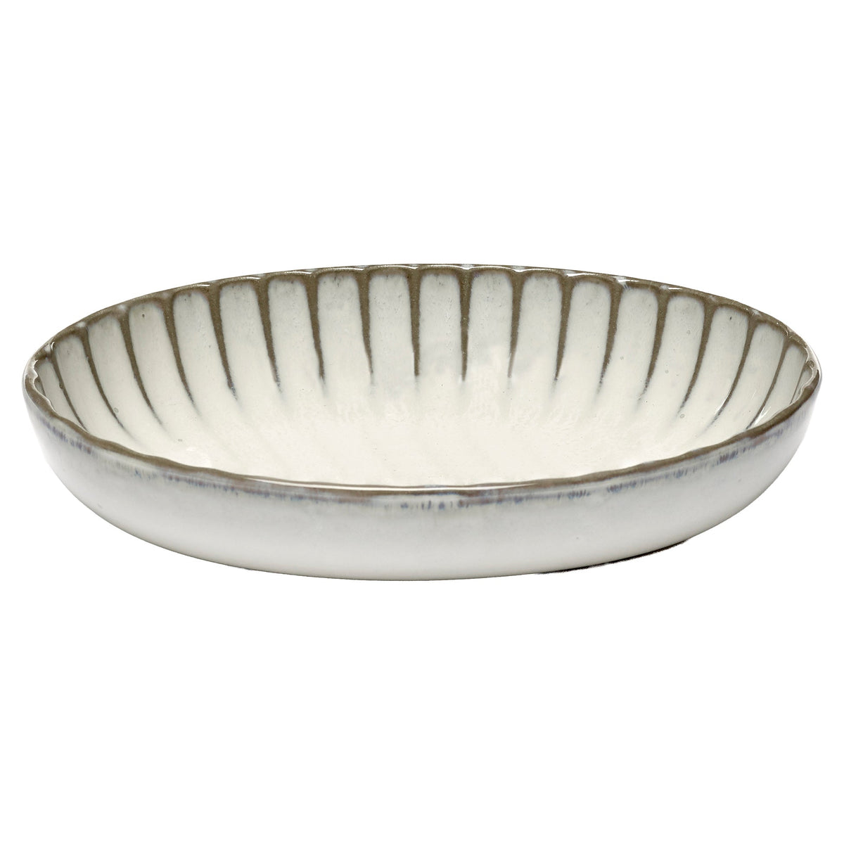 Inku White Oval Serving Bowl Set of 2 - Small