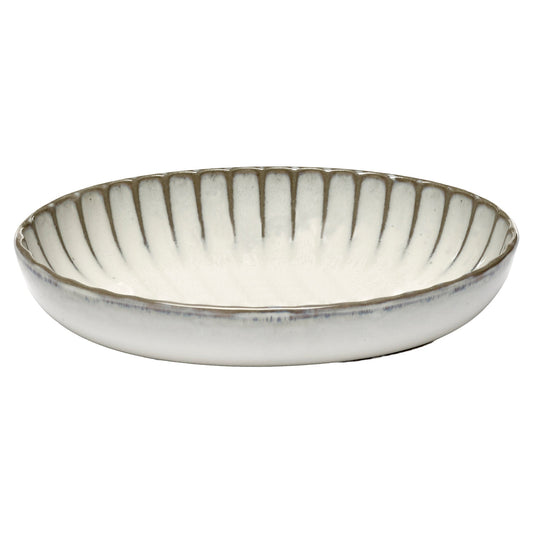 Inku White Oval Serving Bowl Set of 2 - Small