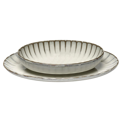 Inku White Oval Serving Bowl Set of 2 - Small