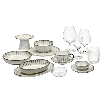 Inku White Oval Serving Bowl Set of 2 - Small