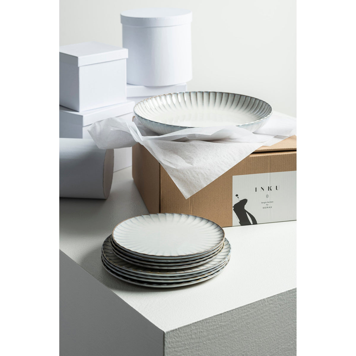 Inku White Plate Set of 4 - Large