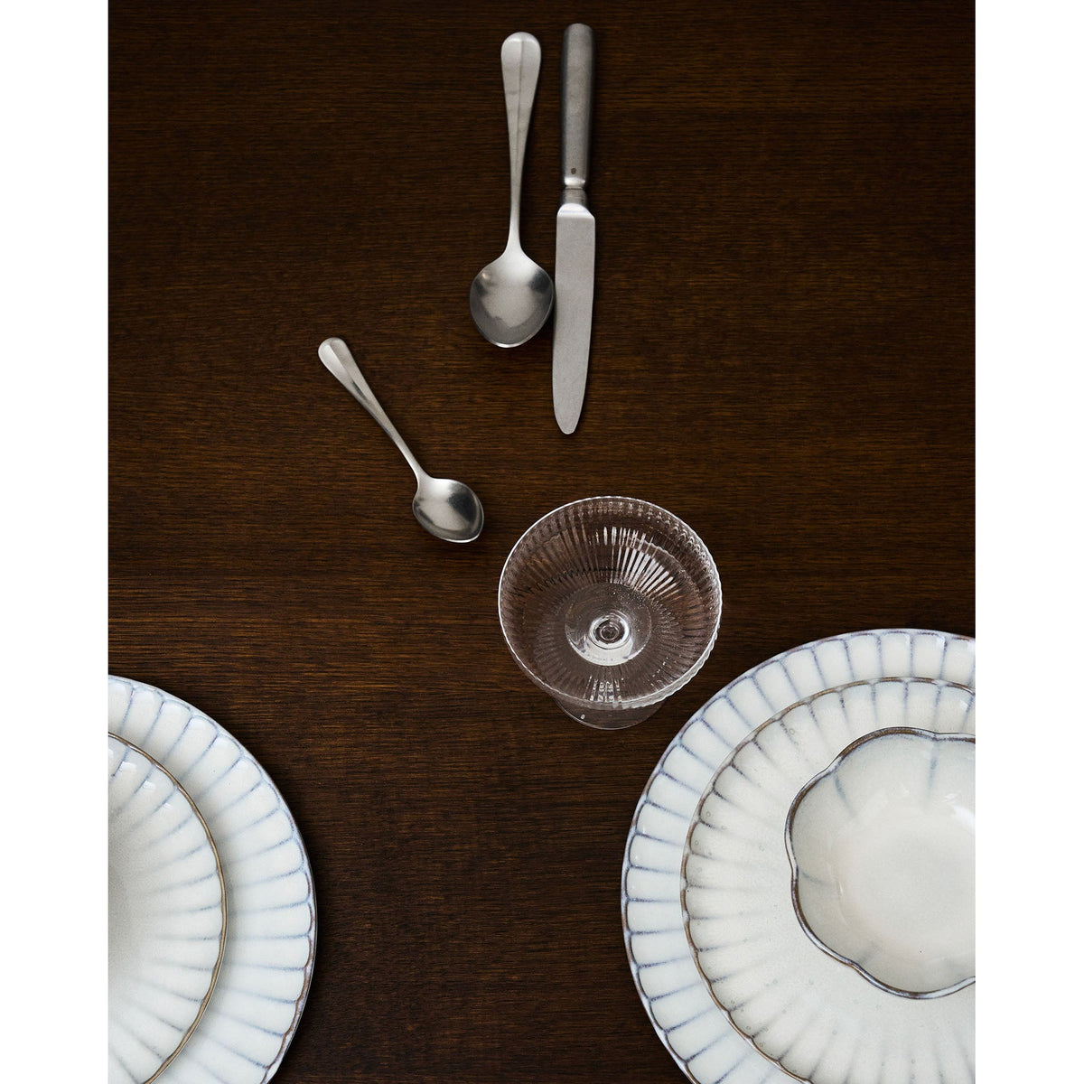 Inku White Ribbed Bowl Set of 4 - Large