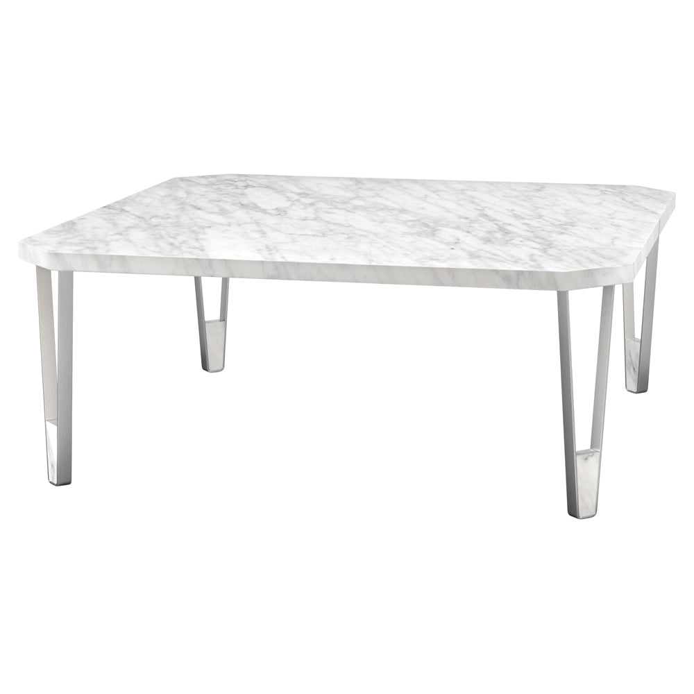 Ionic Square Coffee Table - Carrara Marble