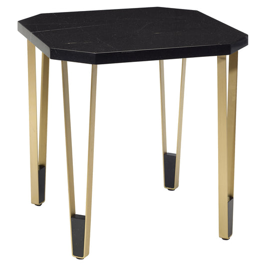 Ionic Square Side Table - Nero Marquina Marble