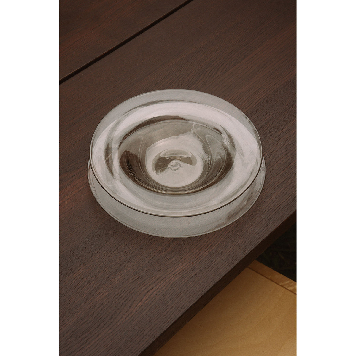 Isle Glass Shallow Bowl Set of Two - Light Smoke