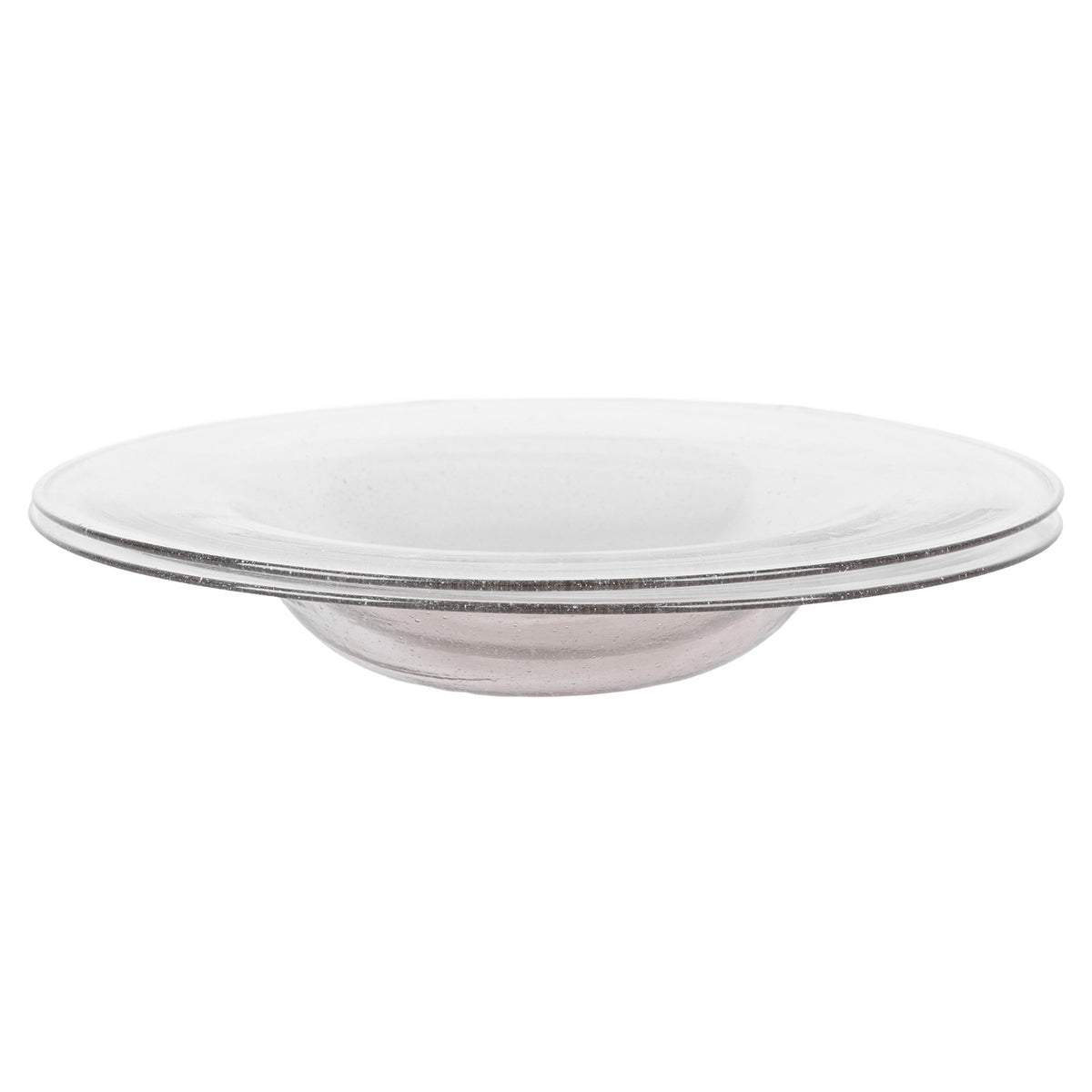 Isle Glass Shallow Bowl Set of Two - Light Smoke