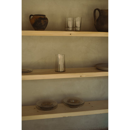 Isle Glass Shallow Bowl Set of Two - Light Smoke