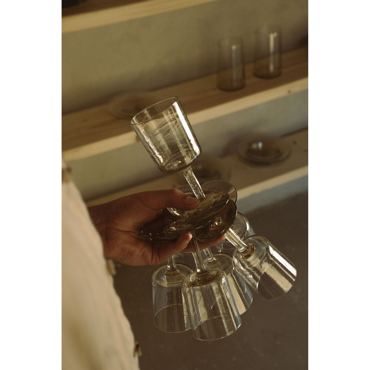 Isle Stem Glass Set of Two - Light Smoke