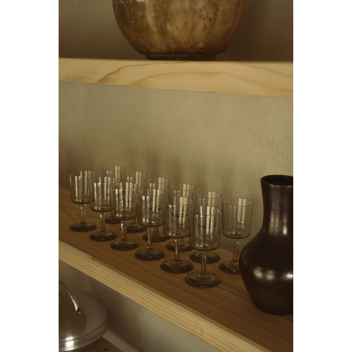 Isle Stem Glass Set of Two - Light Smoke