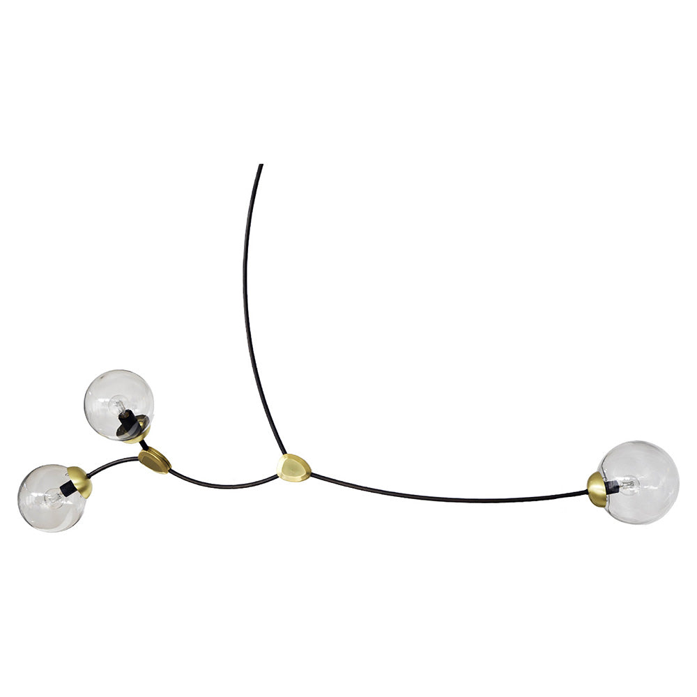 Ivy Horizontal 3 Pendant - Bronze, Satin Brass