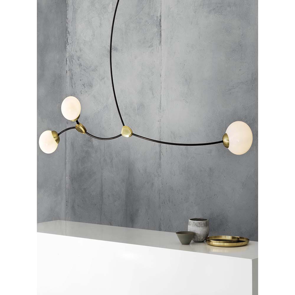 Ivy Horizontal 3 Pendant - Bronze, Satin Brass