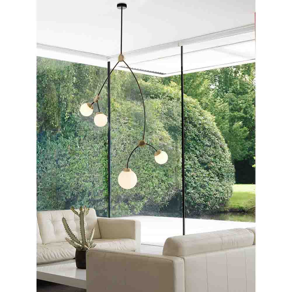 Ivy Vertical 4 Pendant - Bronze, Satin Brass
