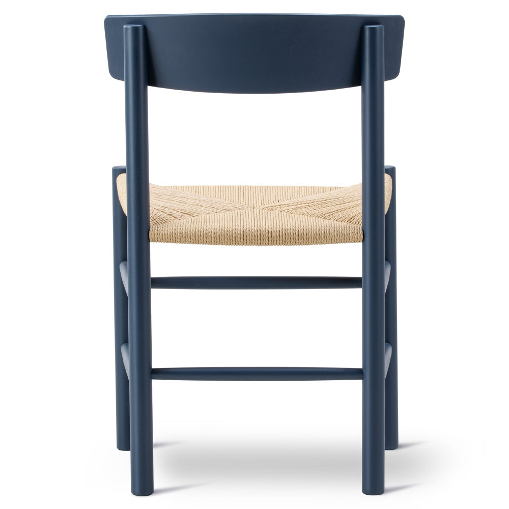 J39 Dining Chair - Beech Indigo Blue, Natural Paper Cord Seat