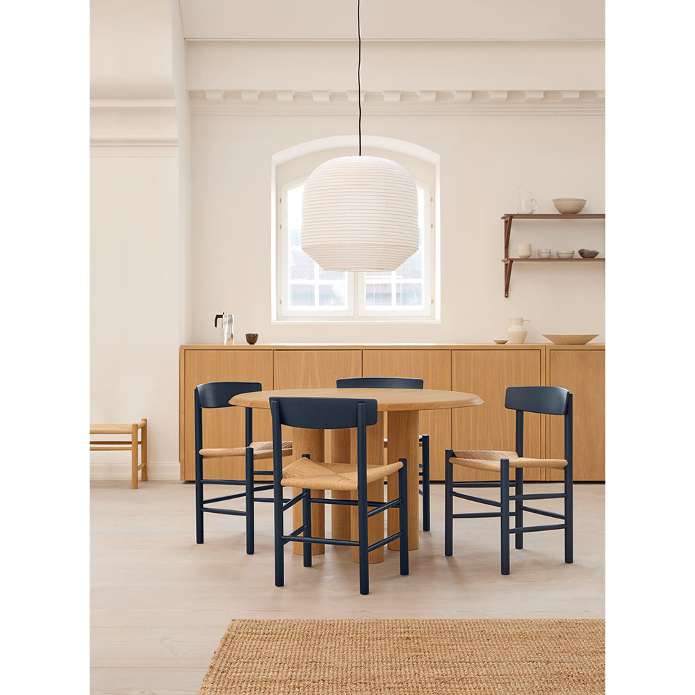 J39 Dining Chair - Beech Indigo Blue, Natural Paper Cord Seat