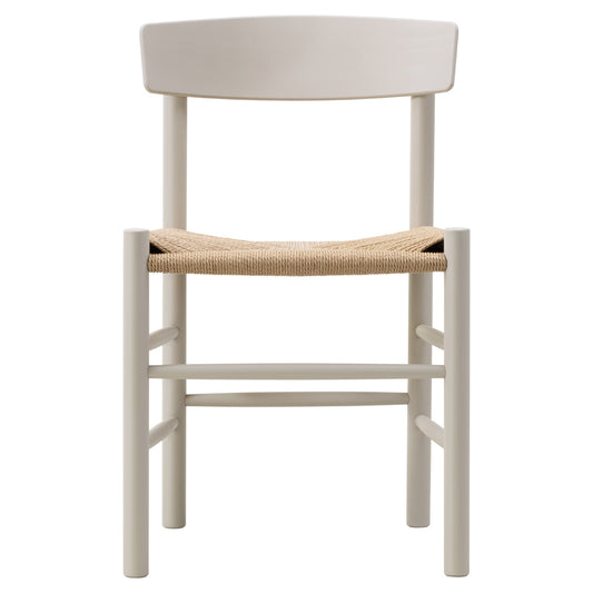 J39 Dining Chair - Beech Pebble Grey, Natural Paper Cord Seat