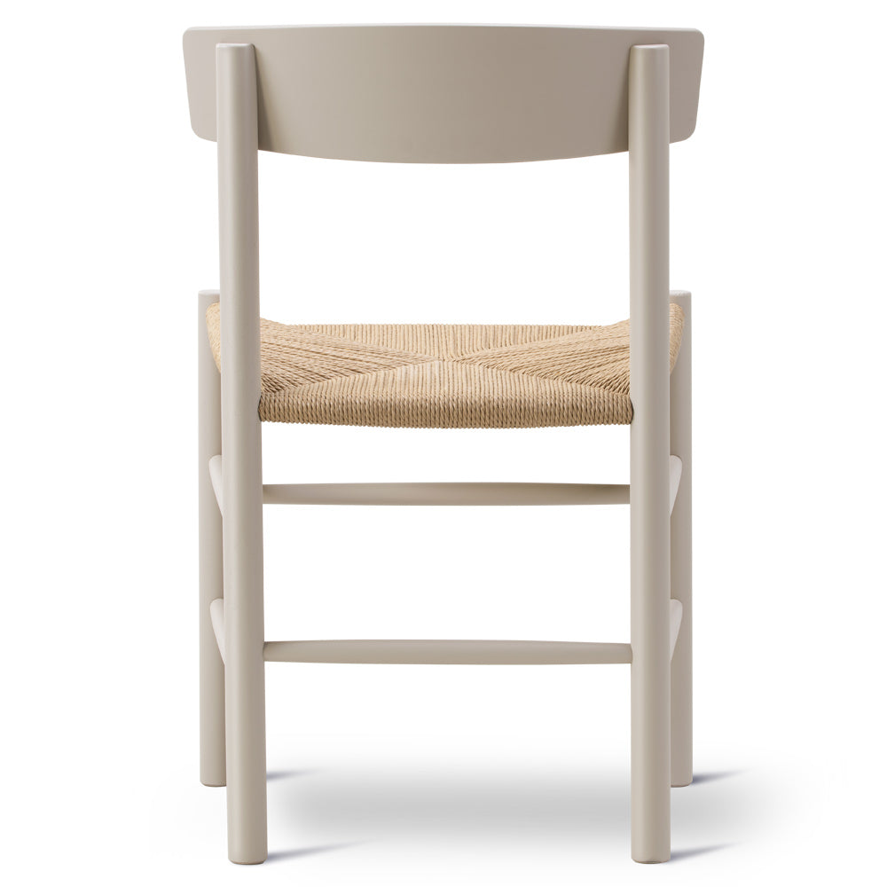J39 Dining Chair - Beech Pebble Grey, Natural Paper Cord Seat