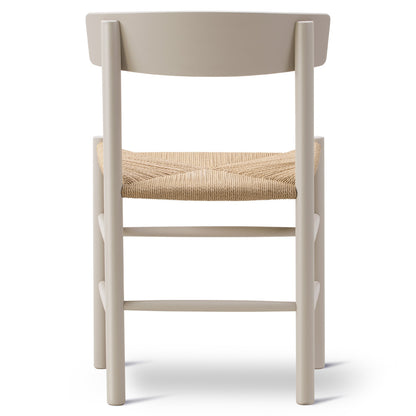 J39 Dining Chair - Beech Pebble Grey, Natural Paper Cord Seat