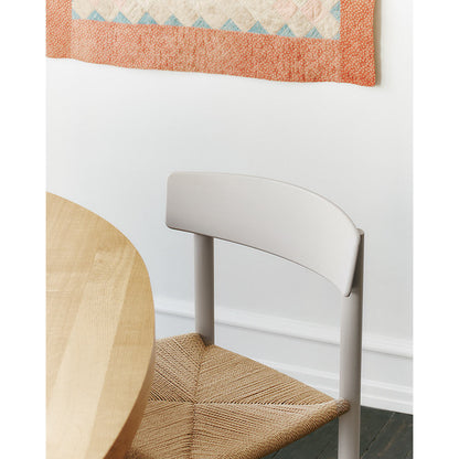 J39 Dining Chair - Beech Pebble Grey, Natural Paper Cord Seat