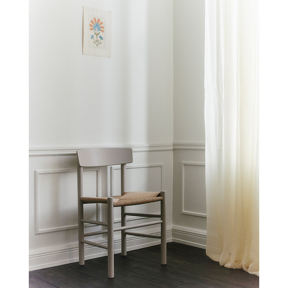 J39 Dining Chair - Beech Pebble Grey, Natural Paper Cord Seat