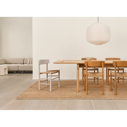 J39 Dining Chair - Beech Pebble Grey, Natural Paper Cord Seat