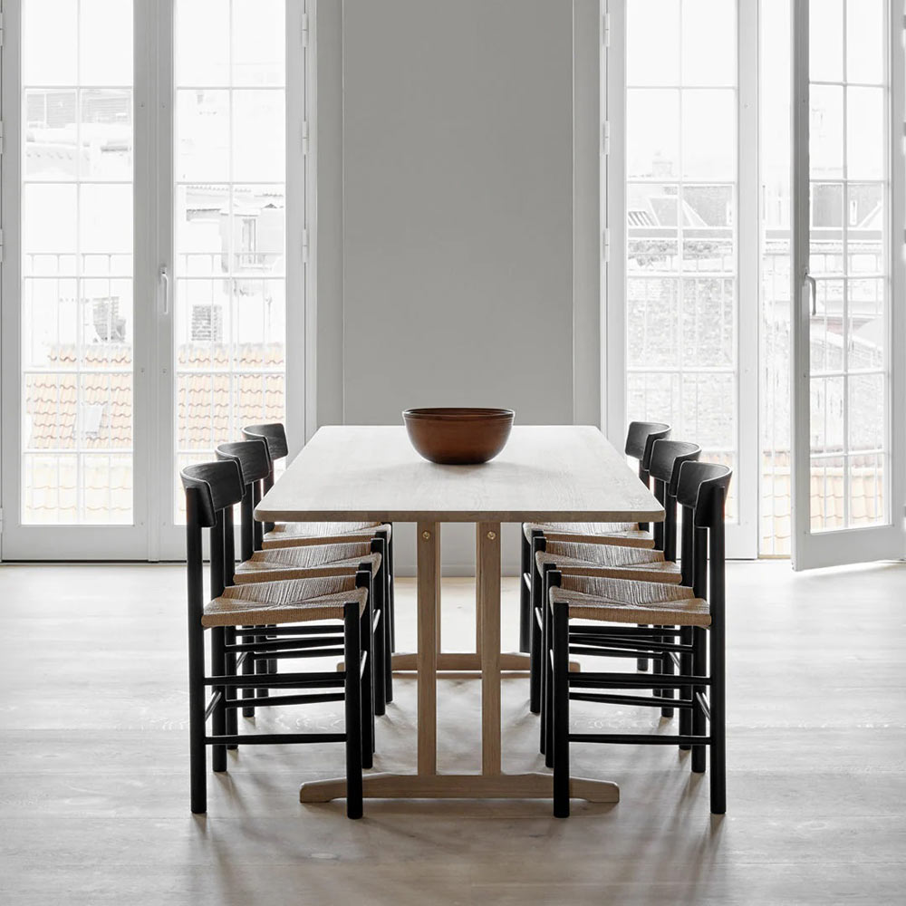 J39 Dining Chair - Oak Black Lacquer, Natural Paper Cord Seat