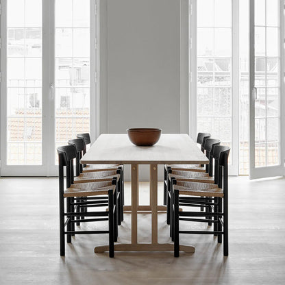 J39 Dining Chair - Oak Black Lacquer, Natural Paper Cord Seat