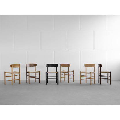 J39 Dining Chair - Oak Black Lacquer, Natural Paper Cord Seat