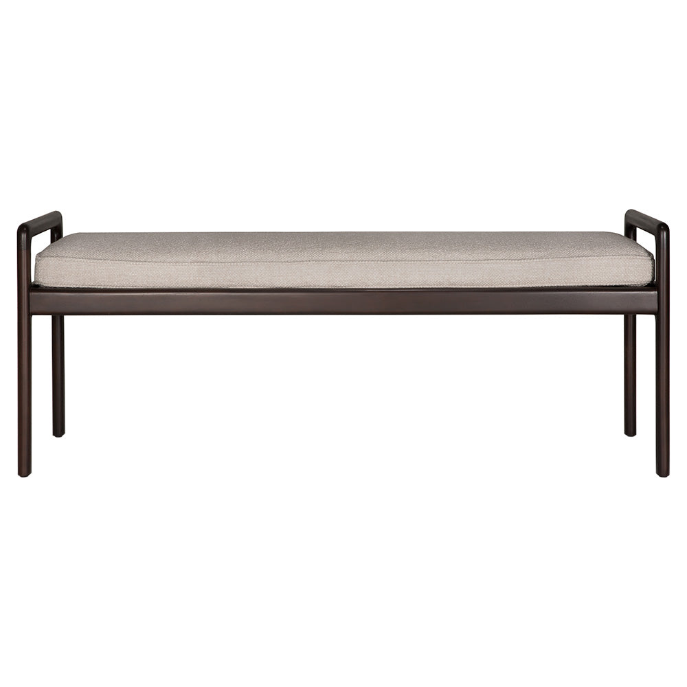 Jack Bench - Ivory fabric, Dark Brown Mahogany