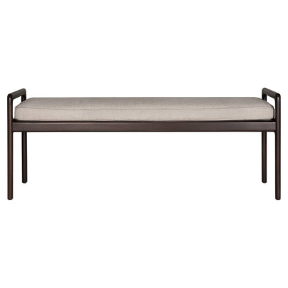 Jack Bench - Ivory fabric, Dark Brown Mahogany
