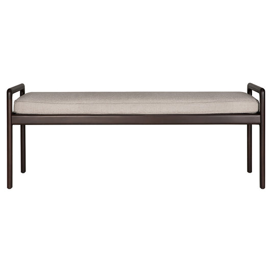 Jack Bench - Ivory fabric, Dark Brown Mahogany