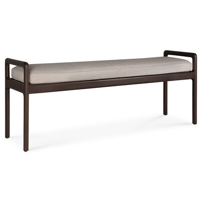 Jack Bench - Ivory fabric, Dark Brown Mahogany