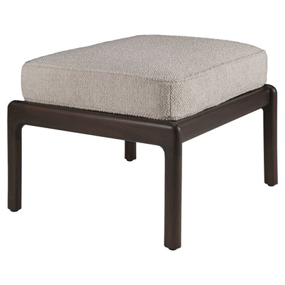 Jack Footstool - Ivory Fabric, Dark Brown Mahogany