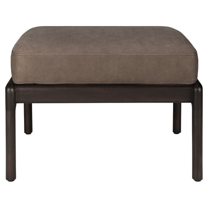 Jack Footstool - Terra Nubuck Leather, Dark Brown Mahogany