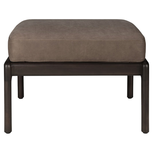 Jack Footstool - Terra Nubuck Leather, Dark Brown Mahogany