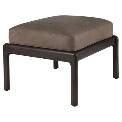 Jack Footstool - Terra Nubuck Leather, Dark Brown Mahogany