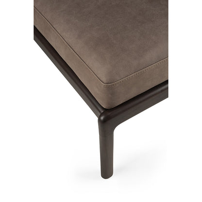 Jack Footstool - Terra Nubuck Leather, Dark Brown Mahogany