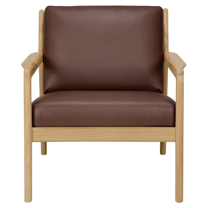 Jack Lounge Chair - Burgundy Leather, Oak