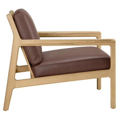 Jack Lounge Chair - Burgundy Leather, Oak