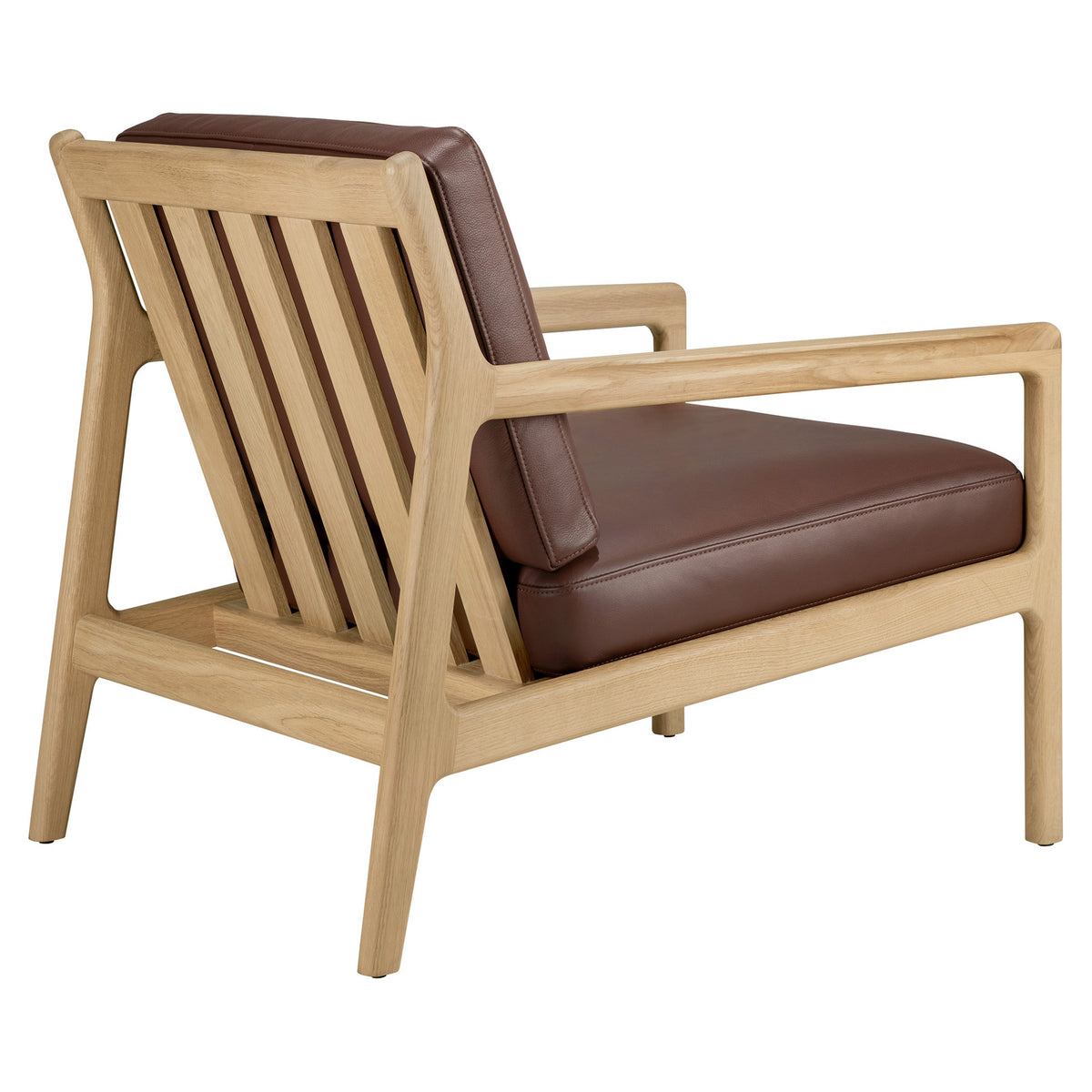 Jack Lounge Chair - Burgundy Leather, Oak