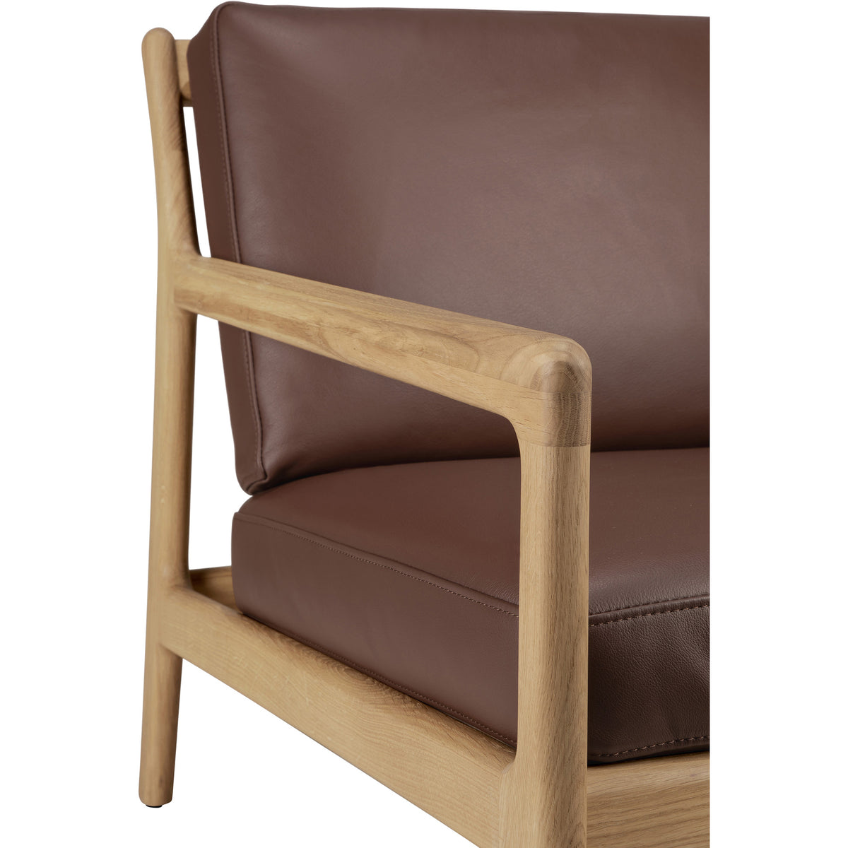 Jack Lounge Chair - Burgundy Leather, Oak
